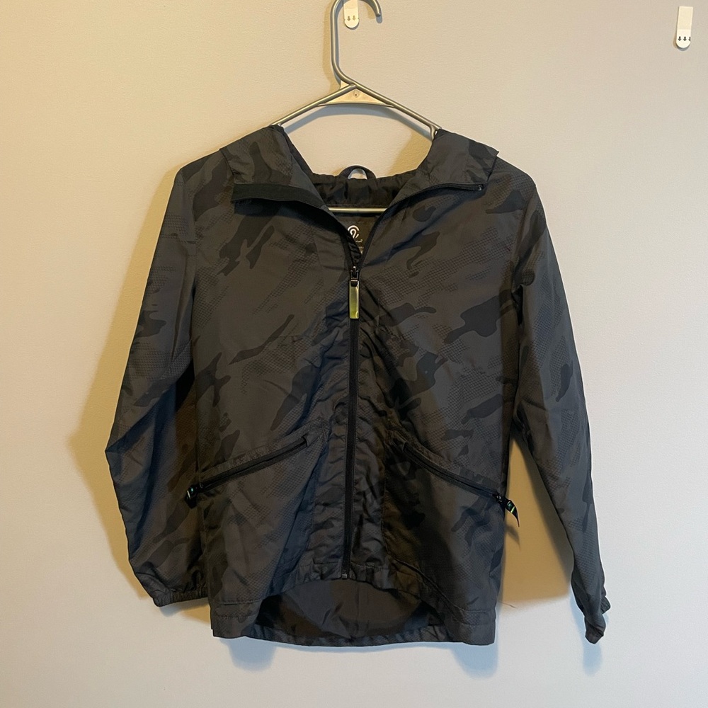 Champion Youth Windbreaker Black and Charcoal Camouflage